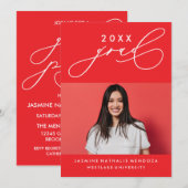 書道はっきりしたお洒落卒業招待状 招待状 (正面/裏面)