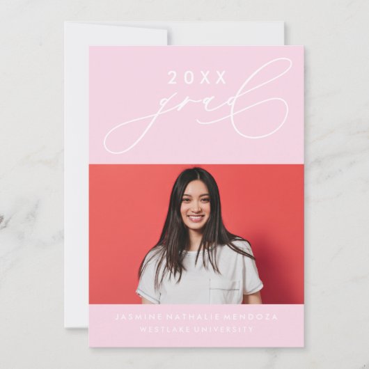 書道はっきりしたお洒落卒業招待状 招待状 (正面)