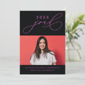 書道はっきりしたお洒落卒業招待状 招待状 (スタンド正面)