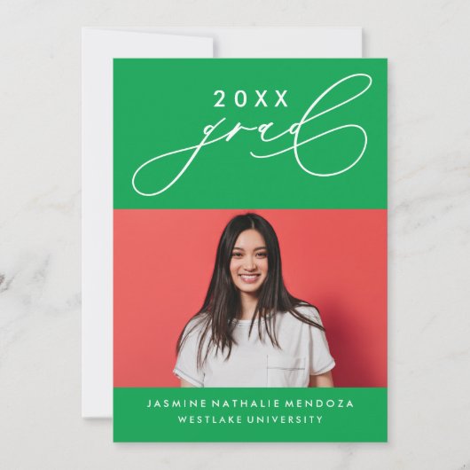 書道はっきりしたお洒落卒業招待状 招待状 (正面)