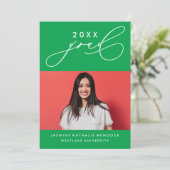 書道はっきりしたお洒落卒業招待状 招待状 (スタンド正面)