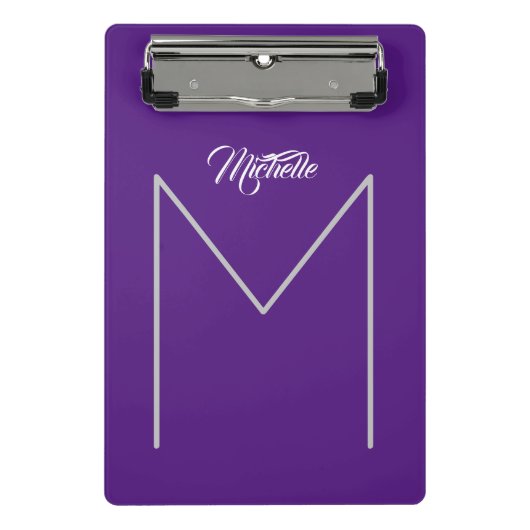 書道はっきりしたモノグラム名ミニマモダンリスト ミニクリップボード (正面)