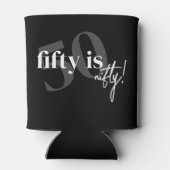 書道はっきりした50誕生日付きタイポグラフィ 缶クーラー (裏面)