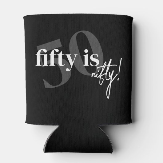 書道はっきりした50誕生日付きタイポグラフィ 缶クーラー (裏面)