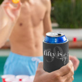 書道はっきりした50誕生日付きタイポグラフィ 缶クーラー