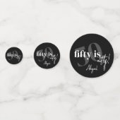 書道はっきりした50th Birthday Party付きタイポグラフィ コンフェッティ (正面)