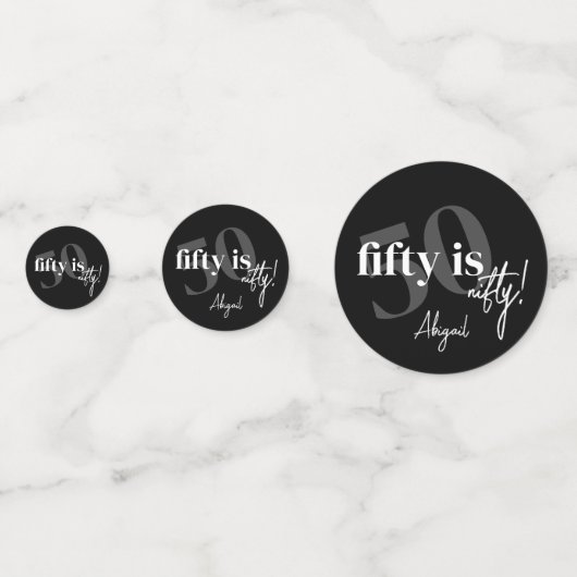 書道はっきりした50th Birthday Party付きタイポグラフィ コンフェッティ (正面)