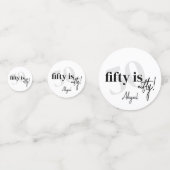 書道はっきりした50th Birthday Party付きタイポグラフィ コンフェッティ (裏面)