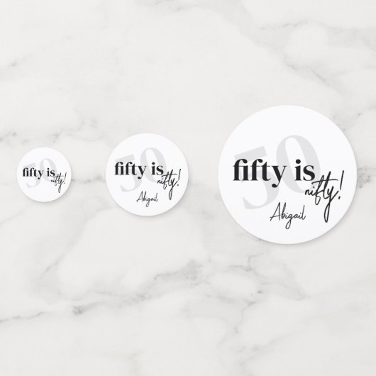 書道はっきりした50th Birthday Party付きタイポグラフィ コンフェッティ (裏面)