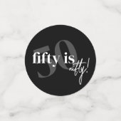 書道はっきりした50th Birthday Party付きタイポグラフィ コンフェッティ (スモール正面)