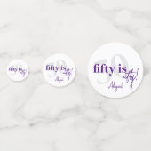 書道はっきりした50th Birthday Party付きタイポグラフィ コンフェッティ (裏面)