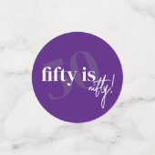 書道はっきりした50th Birthday Party付きタイポグラフィ コンフェッティ (スモール正面)