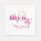 書道はっきりした50th Birthday Party付きタイポグラフィ スタンダードカクテルナプキン (正面)