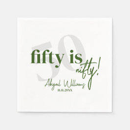 書道はっきりした50th Birthday Party付きタイポグラフィ スタンダードカクテルナプキン
