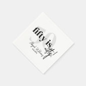 書道はっきりした50th Birthday Party付きタイポグラフィ スタンダードカクテルナプキン (角)