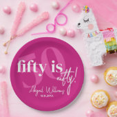 書道はっきりした50th Birthday Party付きタイポグラフィ ペーパープレート (パーティー)