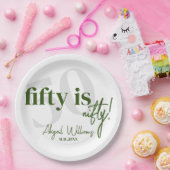 書道はっきりした50th Birthday Party付きタイポグラフィ ペーパープレート (パーティー)