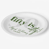 書道はっきりした50th Birthday Party付きタイポグラフィ ペーパープレート (アングル)