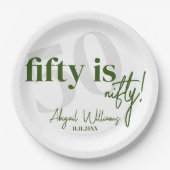 書道はっきりした50th Birthday Party付きタイポグラフィ ペーパープレート (正面)