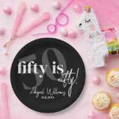 書道はっきりした50th Birthday Party付きタイポグラフィ ペーパープレート (パーティー)