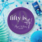 書道はっきりした50th Birthday Party付きタイポグラフィ ペーパープレート (パーティー)