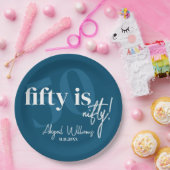 書道はっきりした50th Birthday Party付きタイポグラフィ ペーパープレート (パーティー)