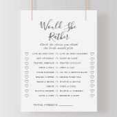 書道は彼女はむしろブライダルシャワーゲーム