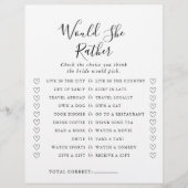 書道は彼女はむしろブライダルシャワーゲーム (正面)