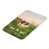 書道は日付の写真結婚マグネットを保存 マグネット (左側)