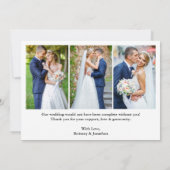 書道は永遠に感謝結婚の4枚の写真 サンキューカード (裏面)