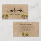 書道ひま素朴フラワーハンドメイドクラフト紙 名刺 (正面/裏面)