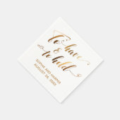 書道をハートと共に行う スタンダードカクテルナプキン (角)