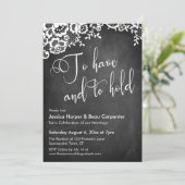 書道を持って持って持って行くChalkboard & Lace 招待状 (スタンド正面)