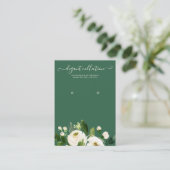 書道アイボリーグリーンフローライヤリングディスプレイ 名刺 (スタンド正面)