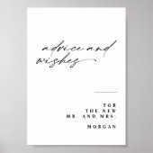 書道アドバイスと願結婚い表の標識 ポスター (正面)