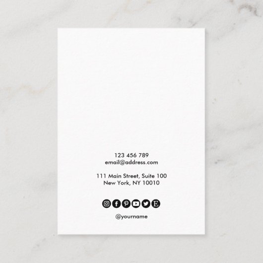 書道アートイヤリングディスプレイカードピンク 名刺 (裏面)