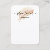 書道アートイヤリングディスプレイカードベージュ 名刺 (正面)