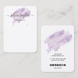 書道アートイヤリングディスプレイカードラベンダー 名刺