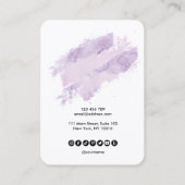 書道アートイヤリングディスプレイカードラベンダー 名刺 (裏面)