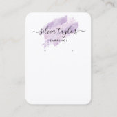 書道アートイヤリングディスプレイカードラベンダー 名刺 (正面)