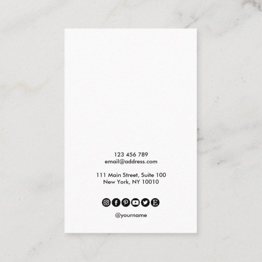 書道アートイヤリング表示カード追加ロゴ 名刺 (裏面)