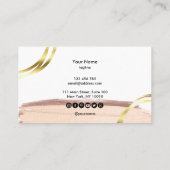 書道アートモダン赤面ピンク画業 名刺 (裏面)