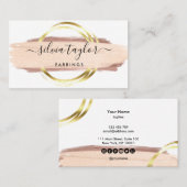 書道アートモダン赤面ピンク画業 名刺 (正面/裏面)