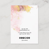 書道アート赤面ピンクイヤリングディスプレイカード 名刺 (裏面)