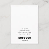 書道イヤリングネックレス表示カード 名刺 (裏面)