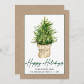 書道インクウォーターカラーツリークラフトミニマリスト シーズンカード (正面/裏面)