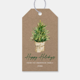 書道インクウォーターカラーツリーミニマリストクラフト ギフトタグ