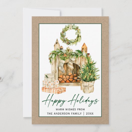 書道インクウォーターカラーホリデーズクラフト シーズンカード (正面)