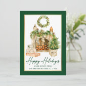 書道インクウォーターカラーホリデーズ金ゴールドフレーム シーズンカード (スタンド正面)