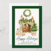 書道インクウォーターカラーホリデーズ金ゴールドフレーム シーズンカード (正面/裏面)